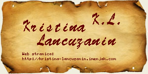 Kristina Lančužanin vizit kartica